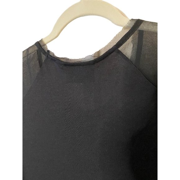 New Simply Vera Vera Wang Black Tshirt with‎ chiffon sleeves Sz S - Picture 8 of 9